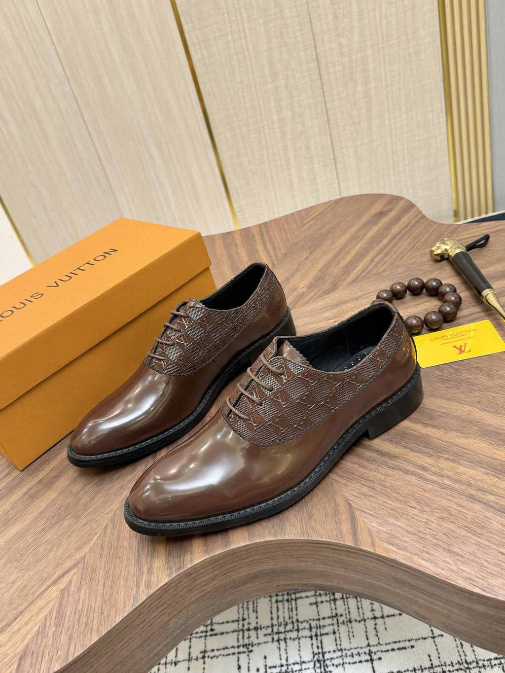 Louis Vuitton Men's Textured Vamp Lace-Up Dress Shoes