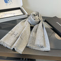 Chanel Houndstooth Fringe Scarf