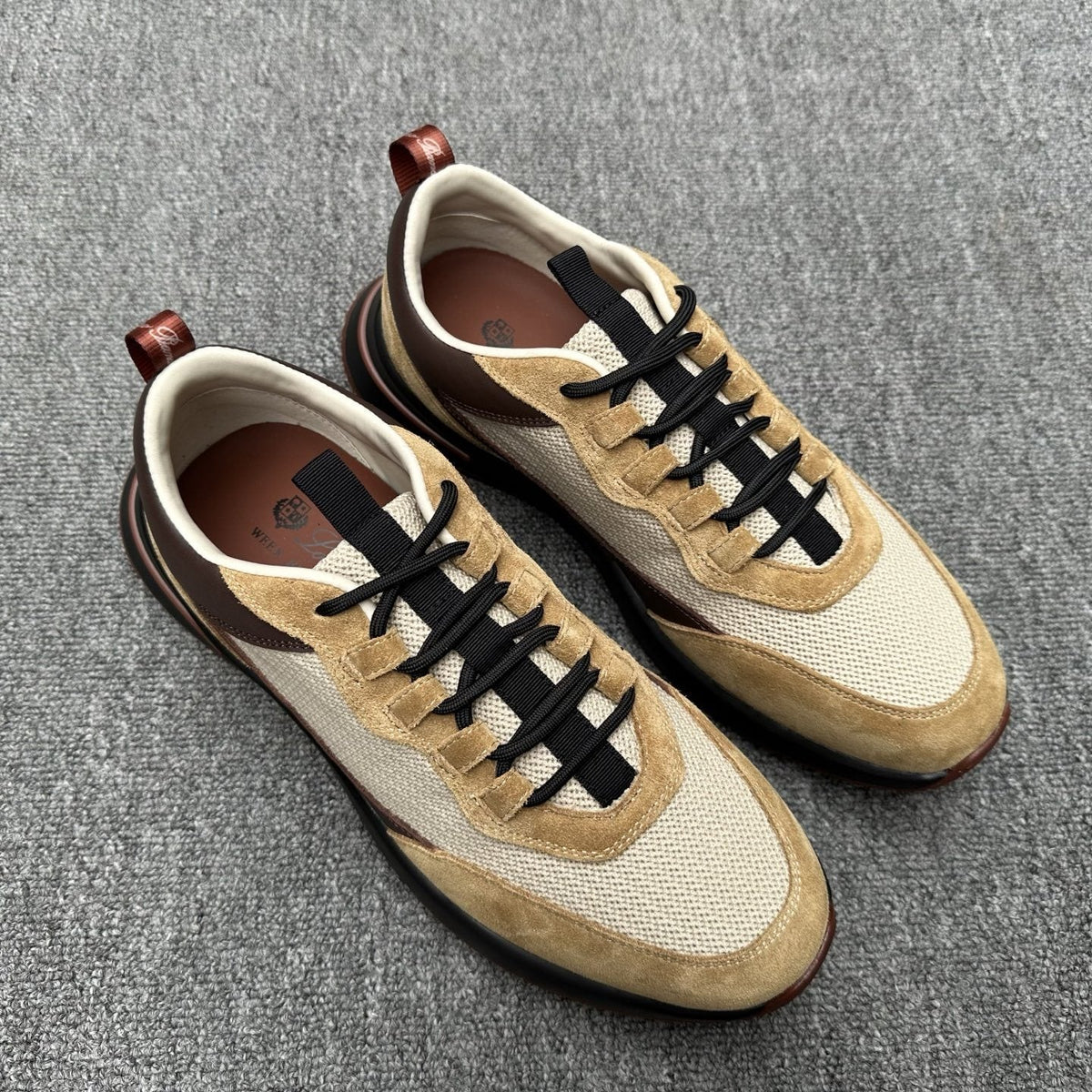 Loro Piana Men's Mesh Low-Top Sneakers - Rear Pull Tab