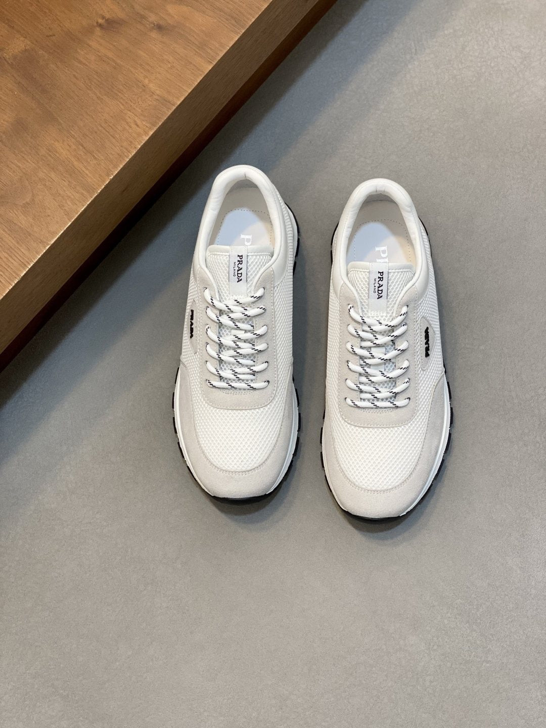 Prada Men's Panel Low-Top Sneakers - Padded Collar