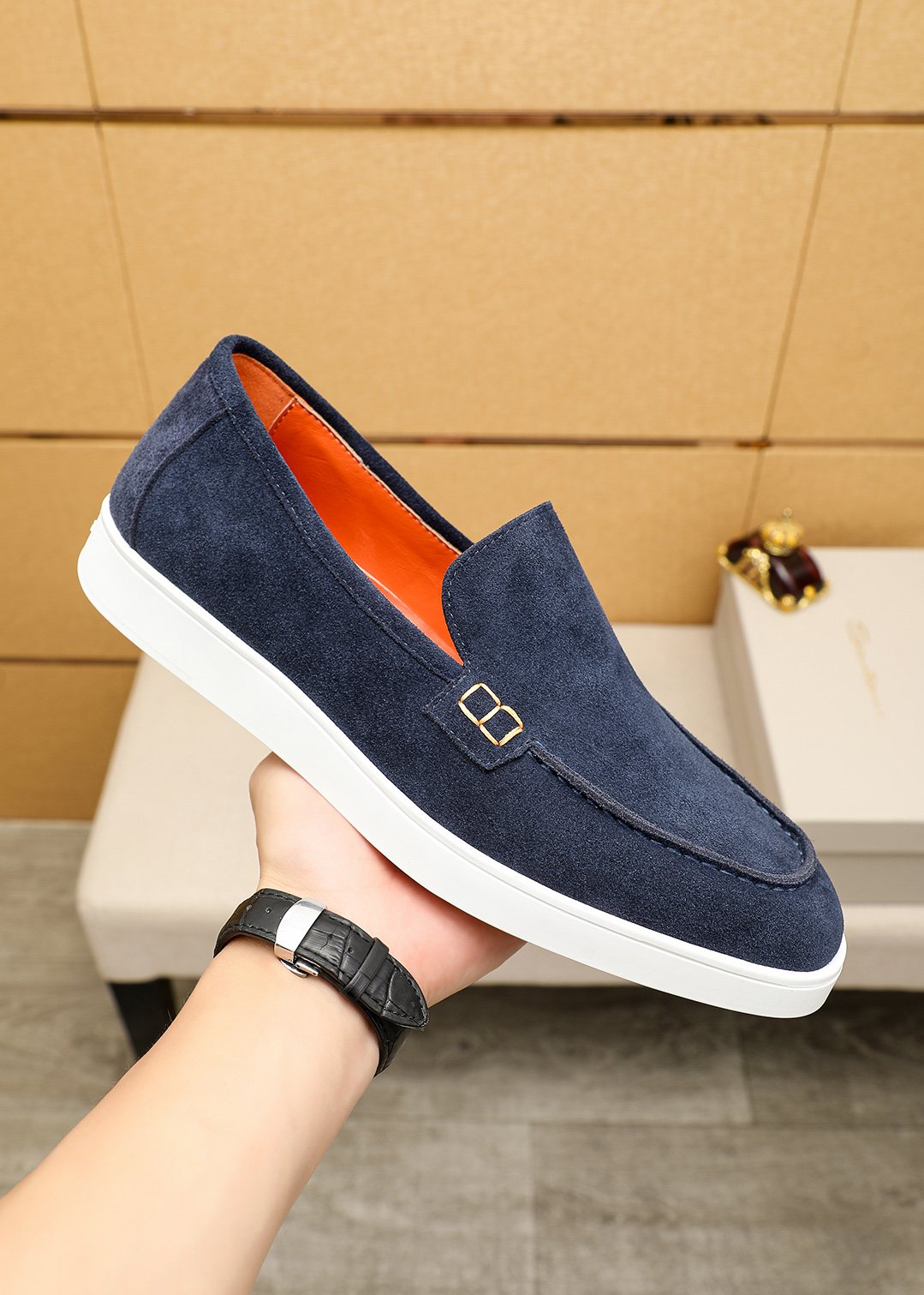 Santoni Men's Moc-Toe Slip-On Shoes