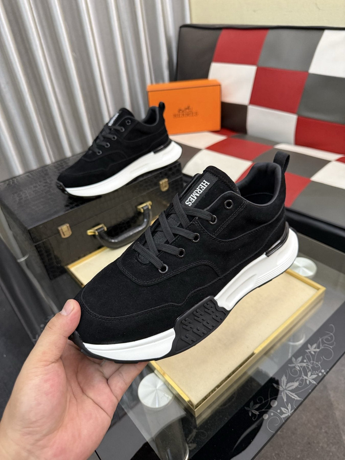Hermès Layered Low-Top Sneakers
