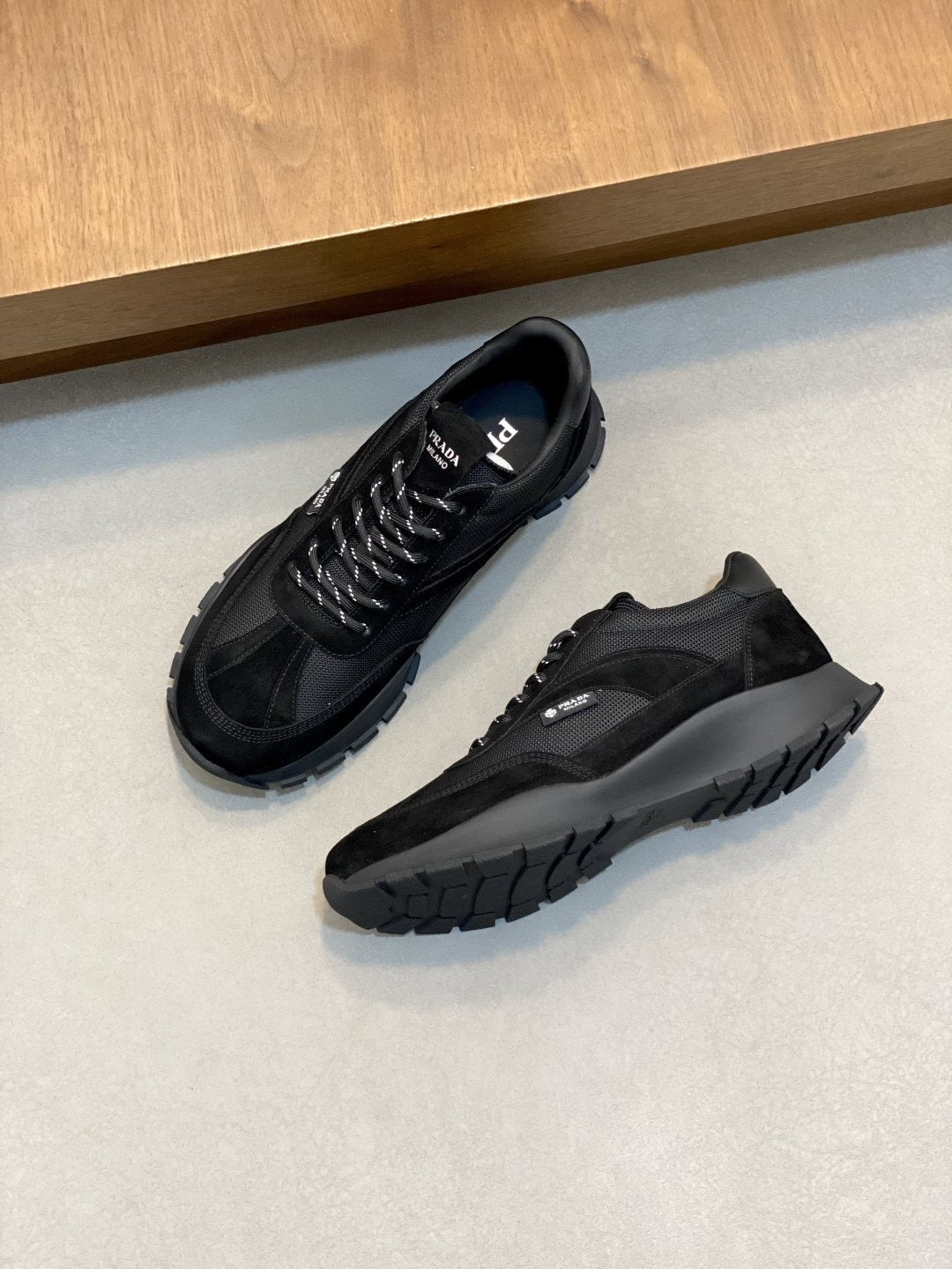 Prada Men's Panel Low-Top Sneakers - Textured Rubber Outsole