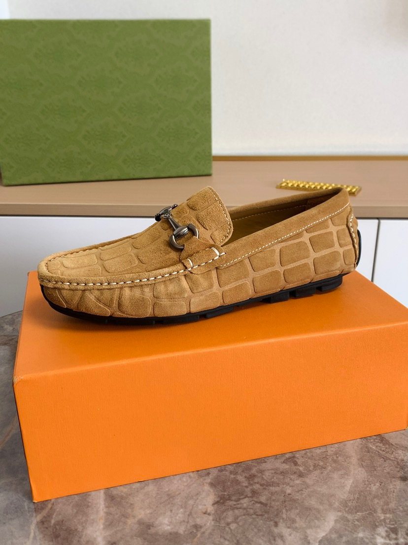 Gucci Men's Textured Horsebit Loafers