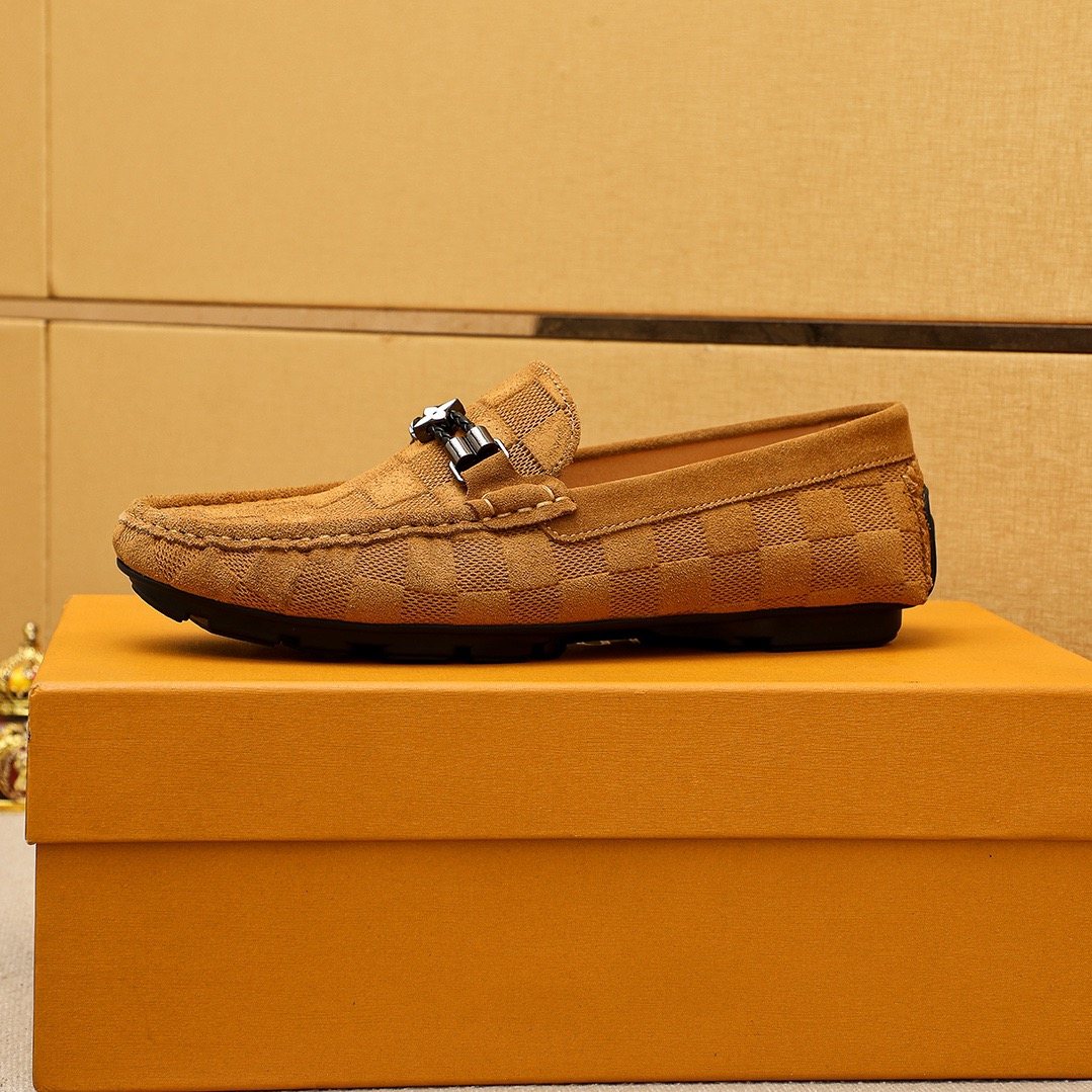 Louis Vuitton Check-Pattern Buckle Loafers