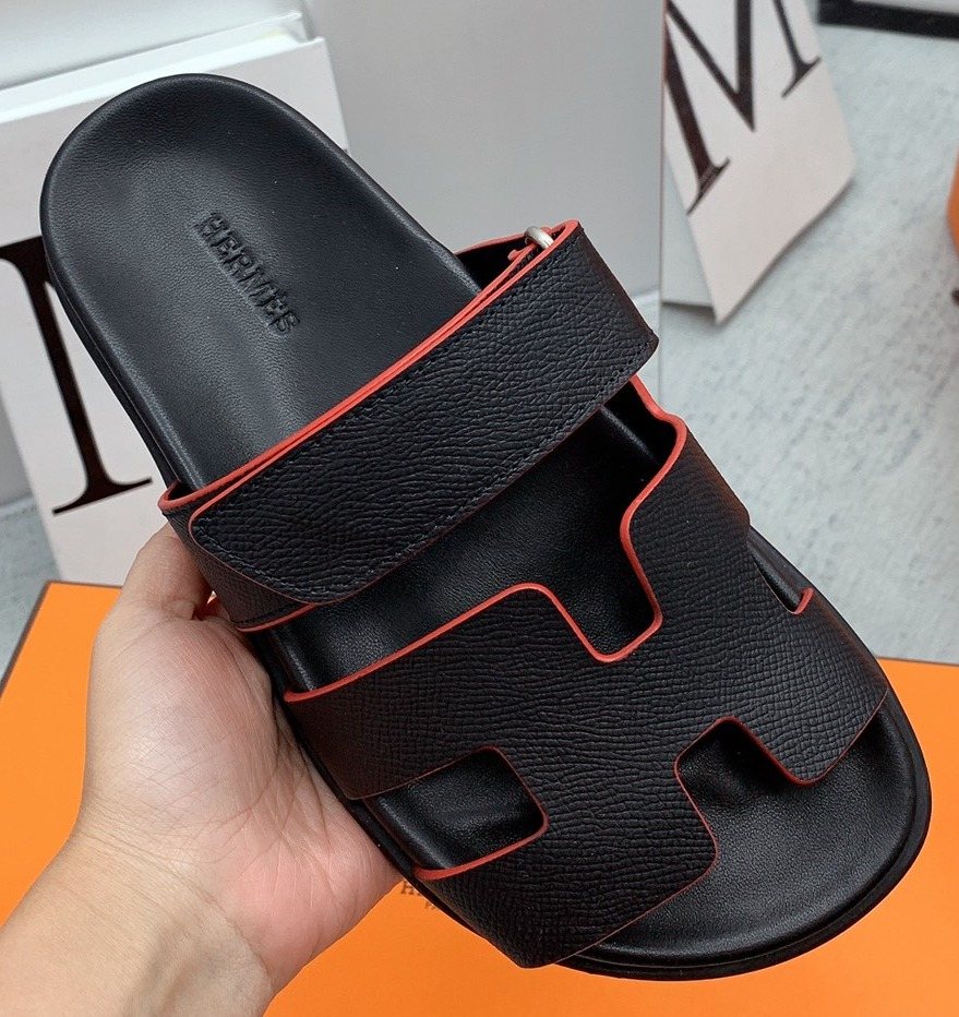 Hermès Men's H-Cutout Slide Sandals