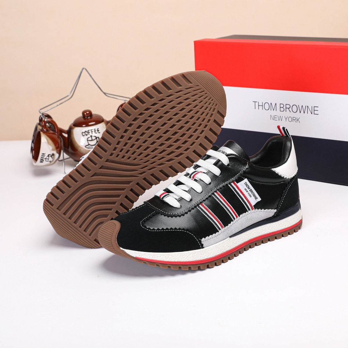 Thom Browne Low-Top Leather Sneakers