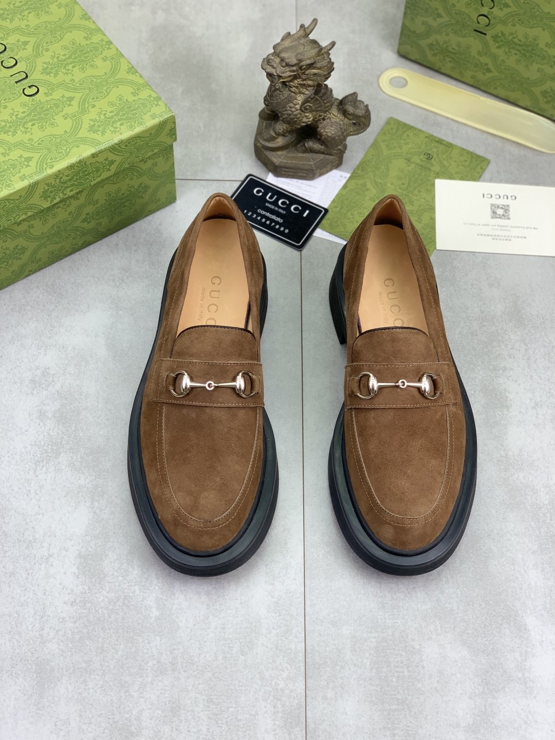Gucci Men's Metal-Bit Loafers