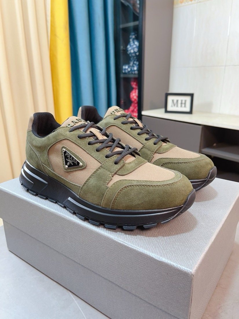 Prada Men's Paneled Low-Top Sneakers