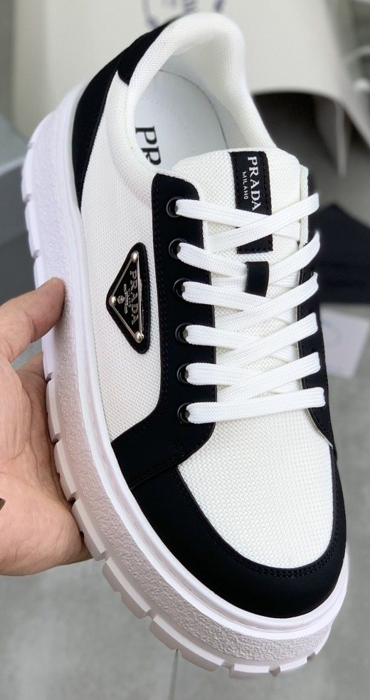 Prada Paneled Lug-Sole Sneakers
