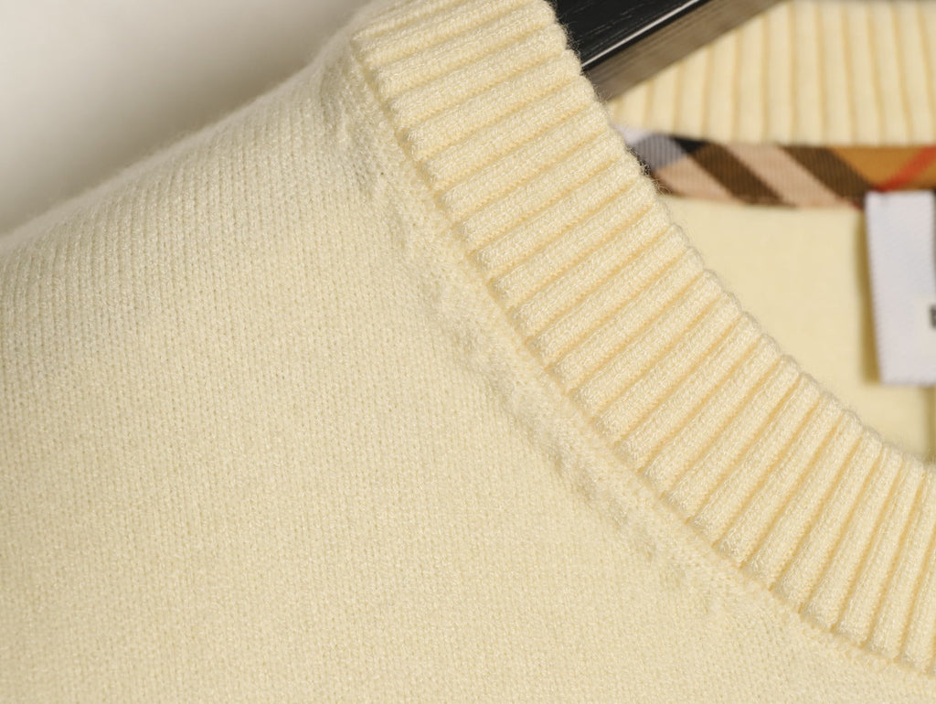 Burberry Check-Cuff Button-Front Cardigan - Pale Yellow