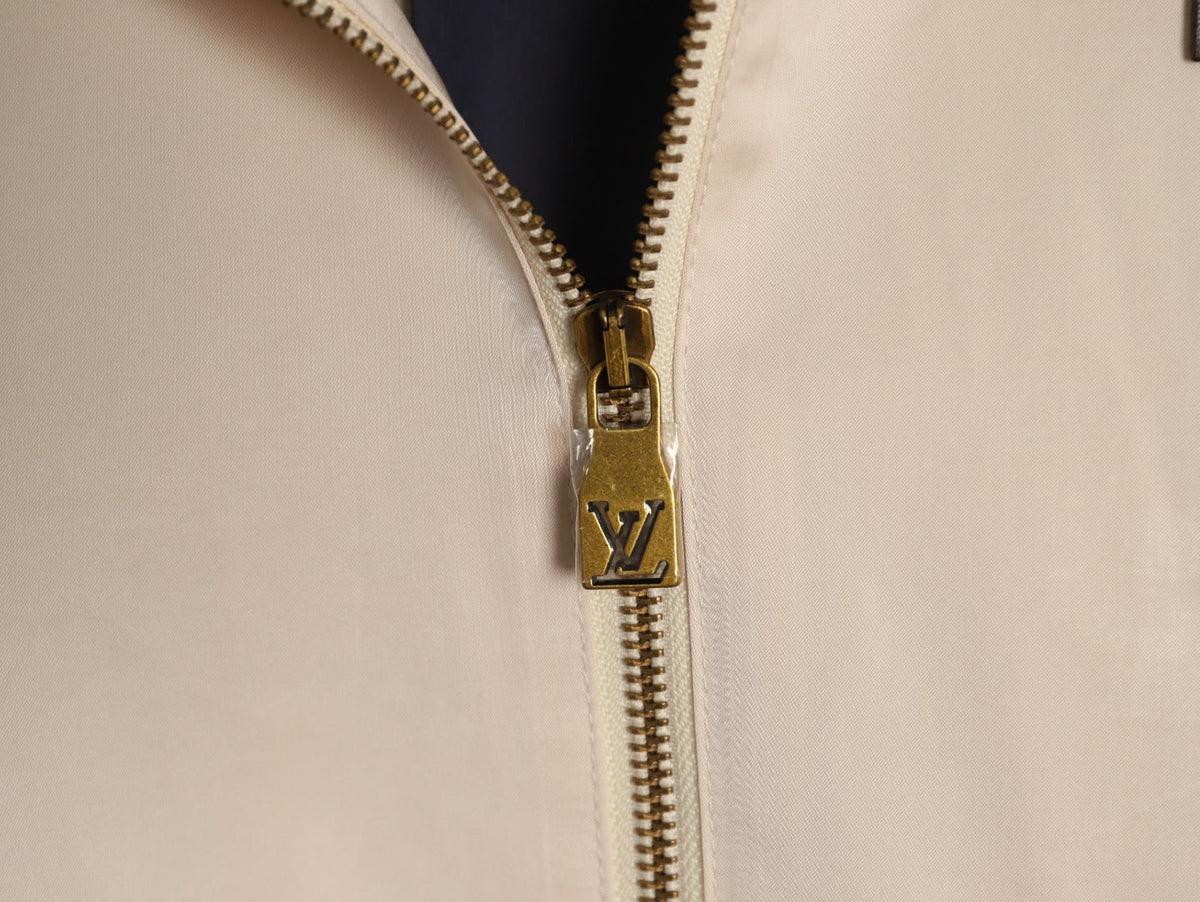 Louis Vuitton LV-Emblem Zip-Up Track Jacket - Light Beige
