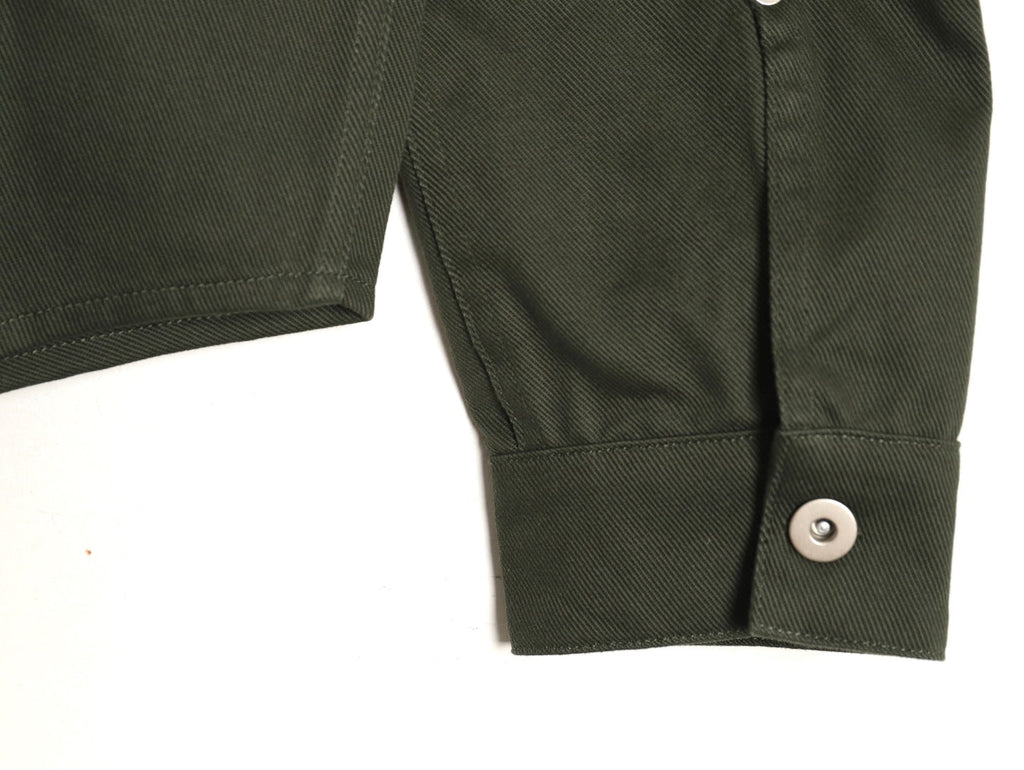 Burberry Shield-Detail Denim Shirt Jacket - Olive