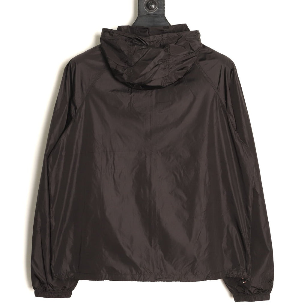 Burberry Check-Trim Hooded Zip-Up Jacket - Dark Brown