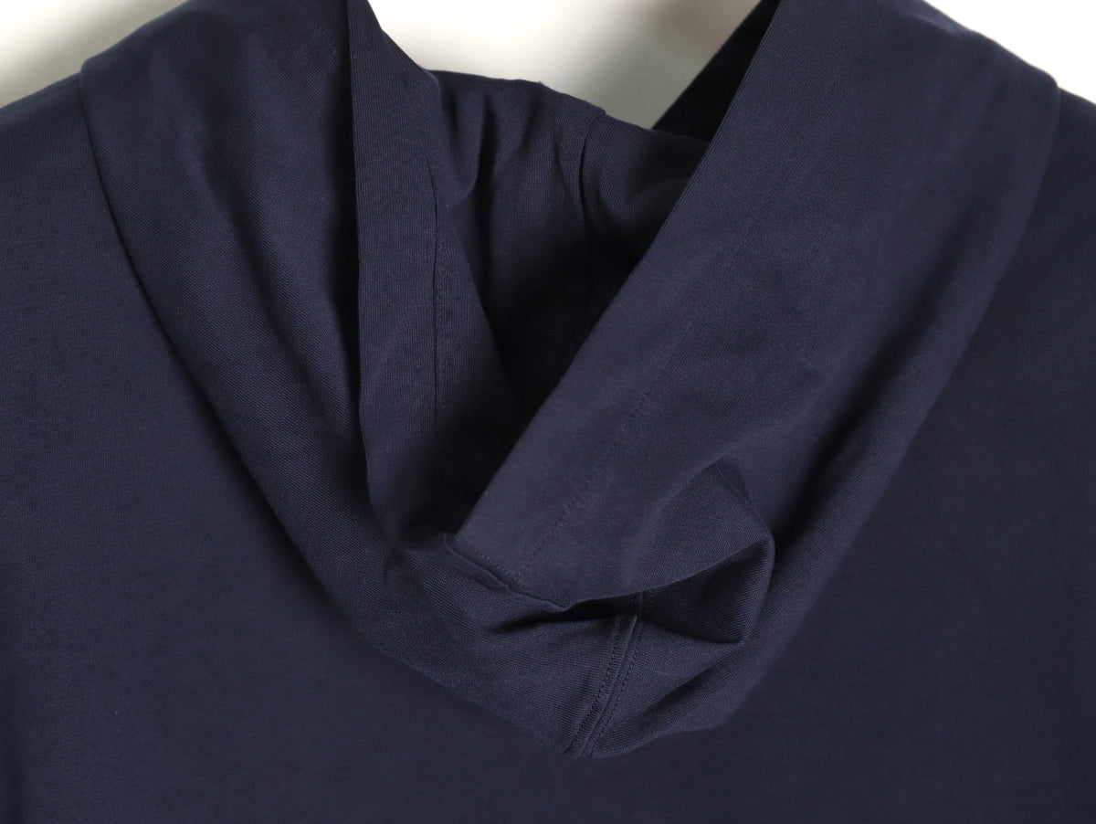 Prada PRD Neck-Label Relaxed Pullover Hoodie - Navy