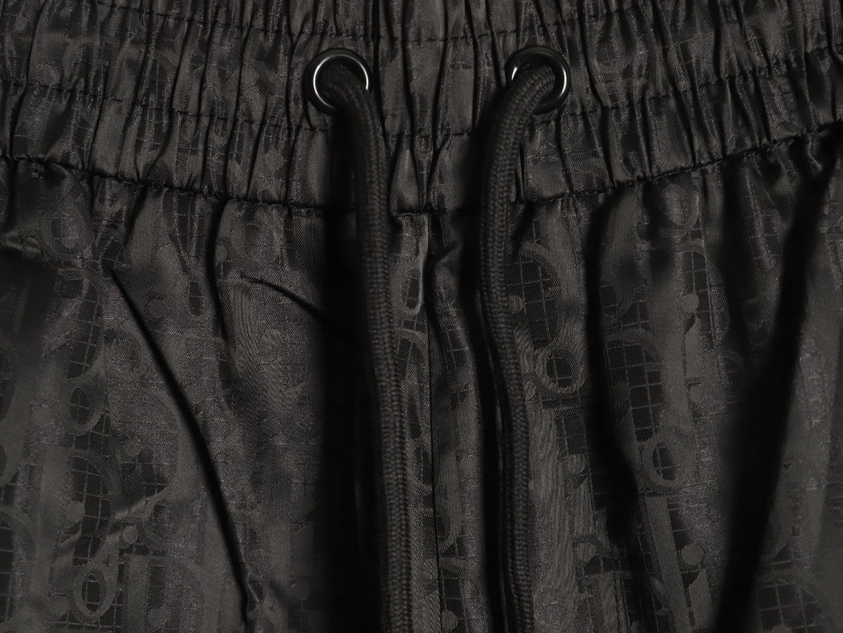 Gucci Tonal Double-G-Style Allover Drawstring Shorts - Black