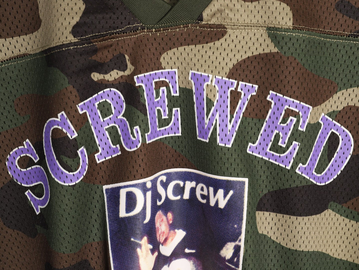 Supreme DJ Screw Graphic V-Neck Football-Style Jersey - Camouflage